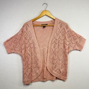 80 PARK Open Knit‎ Kimono Cardigan Peach Short Sleeve Women's Size M